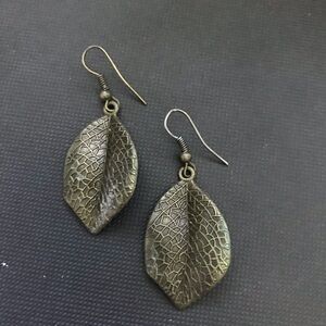 Metal Leaf Drop Earrings